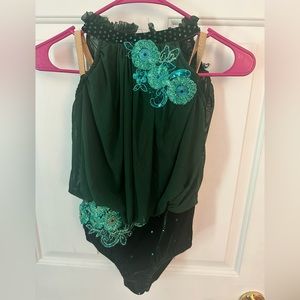 Beautiful Green Lyrical Dance Costume